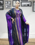 Elegant Party Dress in Abaya Style with Dubai Stripe Print